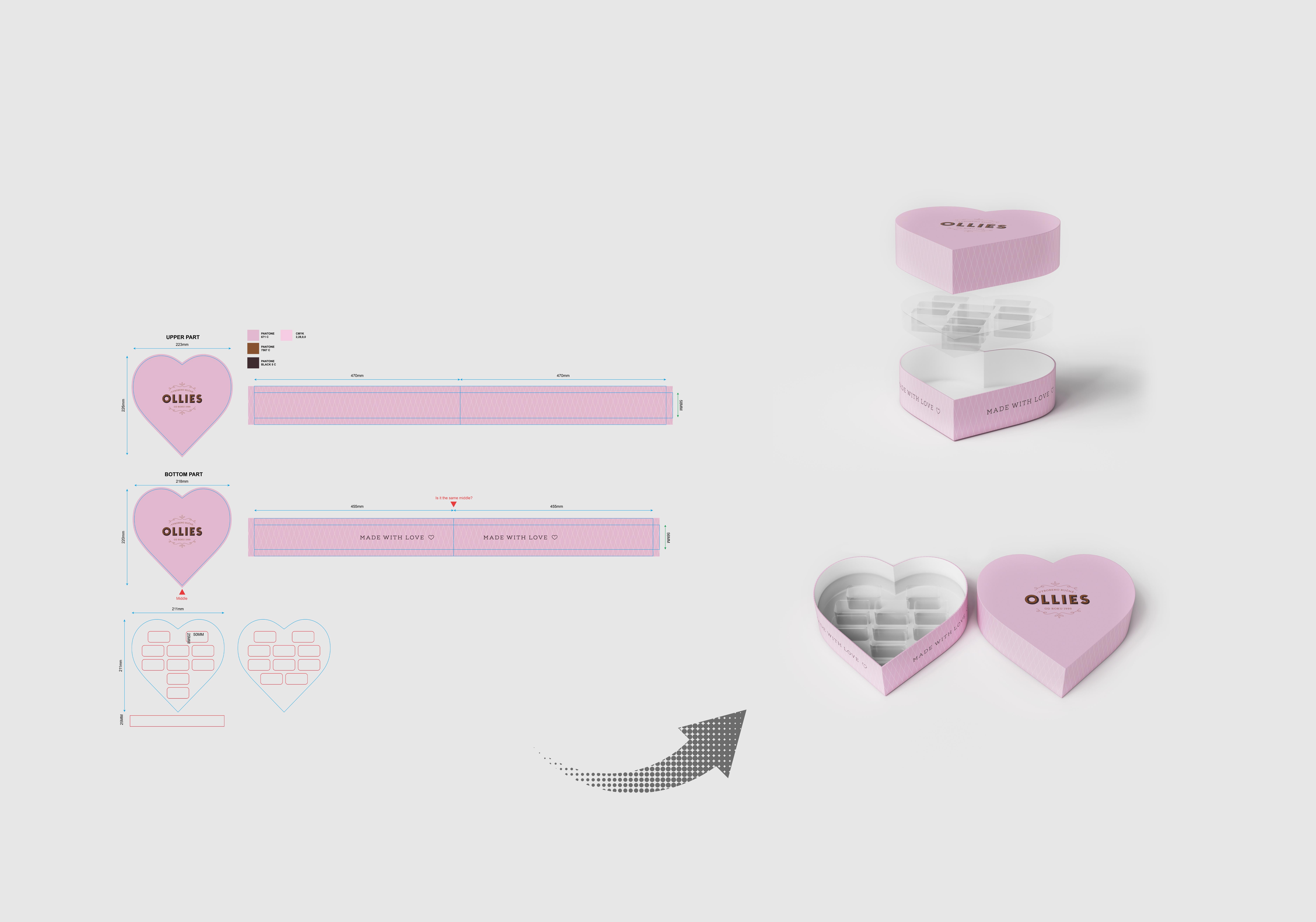 Ollies heart box retail packaging
